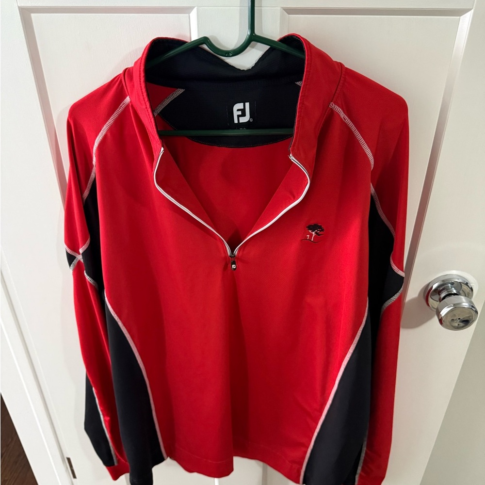 FootJoy Red and Black Quarter-Zip Pullover